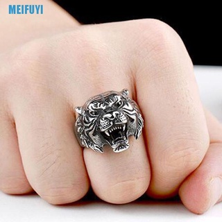 Nhẫn đeo tay kim loại hình đầu hổ thời trang cho nam