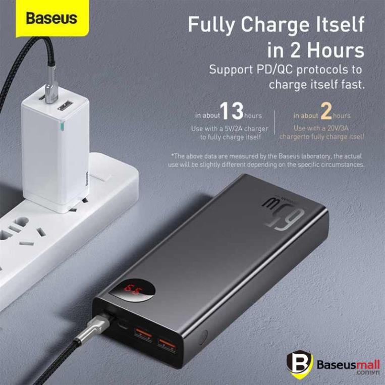 Baseus -BaseusMall VN Pin sạc dự phòng Baseus Adaman Digital Display Quick Charge Power Bank 20000mAh 65W