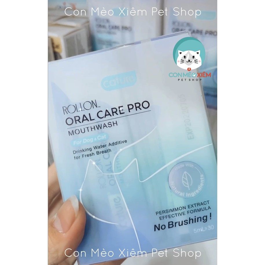 Ngăn hôi miệng cho chó mèo ngừa mảng bám Cature 5ml, dung dịch nước thơm sạch răng Con Mèo Xiêm