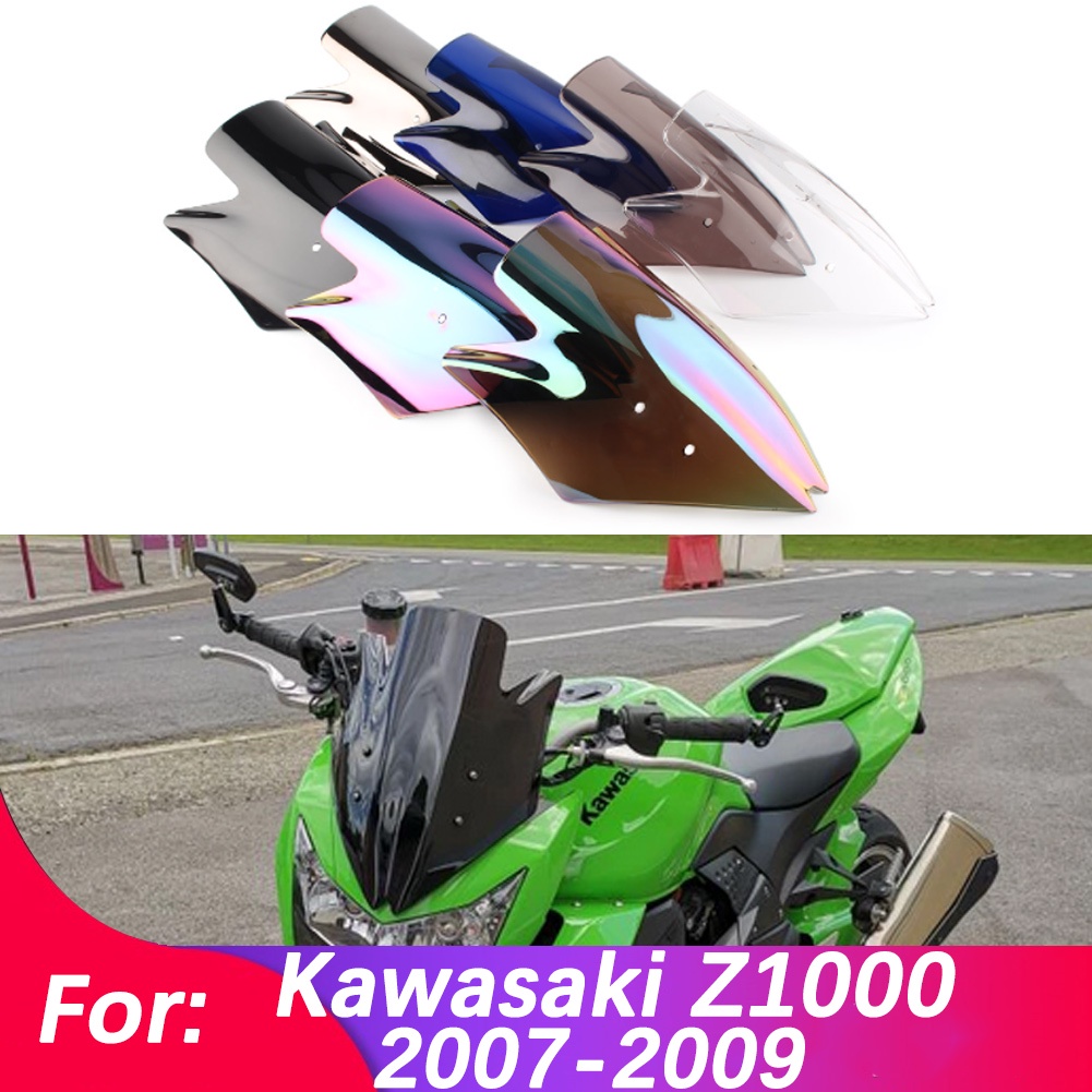 Kính Chắn Gió Bằng Nhựa ABS Hai Bọt Biển Dành Cho Xe Mô Tô Kawasaki Ninja Z1000 Z 1000 2007 2008 2009