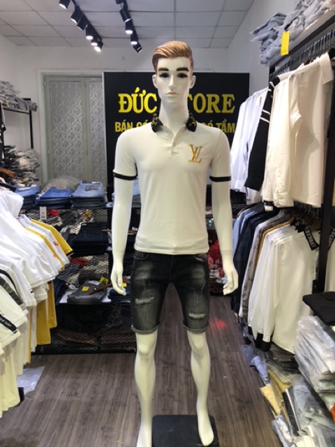 Áo thun cổ trụ thêu logo nổi bật hàng bao chất(chất liệu thun cotton 100%) | BigBuy360 - bigbuy360.vn