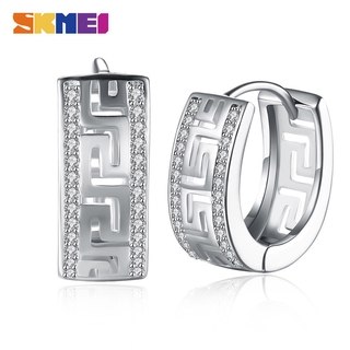 Khuyên Tai SKMEI Màu Vàng Sâm Panh Đính Đá Zircon Kim Cương Nhân Tạo Họa Tiết Vạn Lý Trường Thành Thời Trang Cho Nữ