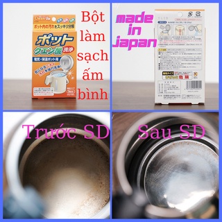 [Rẻ Vô Địch] Bột Làm Sạch Phích, Bình, Ấm (3x20g) - Hàng Nội Địa Nhật Bản, Chất Tẩy Rửa Vệ Sinh Cặn Bẩn Chai, Lọ