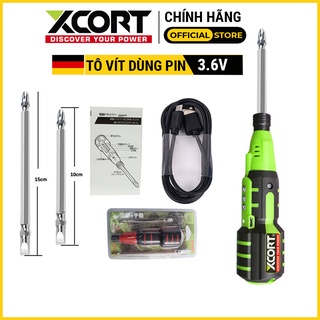 Tua vít điện tuốc nơ vít điện dùng pin lithium 3.6V XCORT [CHÍNH HÃNG]