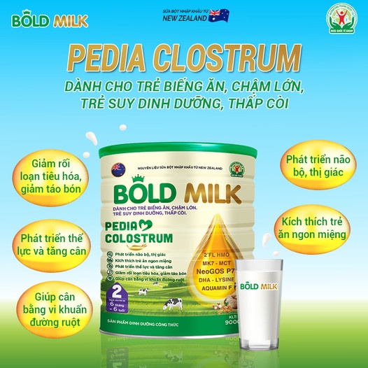 Sữa DINH DƯỠNG BOLD MILK PEDIA COLOSTRUM 900G