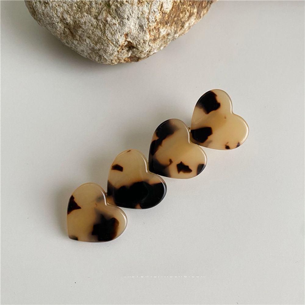 SOMEDAYZL Kẹp Tóc Acetic Acid Họa Tiết Vân Đá Hình Trái Tim Phong Cách Hàn Quốc Ngọt Ngào Thời Trang