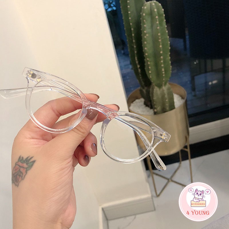 Kính cận thời trang nam nữ chữ V mắt tròn bảo vệ mắt chống tia UV, kính giả cận Unisex 027 | BigBuy360 - bigbuy360.vn