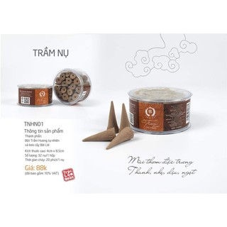 Trầm nụ chơi thác khói loại phổ thông, hộp nhựa 32 viên (Mã: TNHN01)