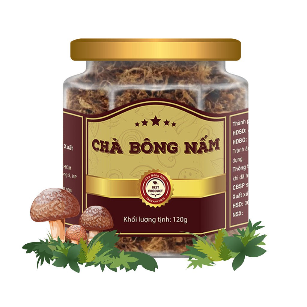 Chà Bông Nấm Hương 100% không chất bảo quản - Tram Anh Food - Chay mặn đều dùng được