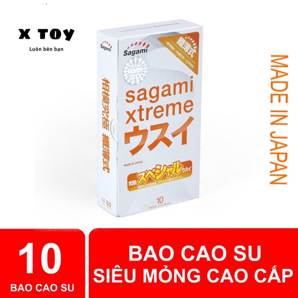 Bao Cao Su Siêu mỏng Sagami Xtreme Super Thin - Nhật Bản - Hộp 10 chiếc