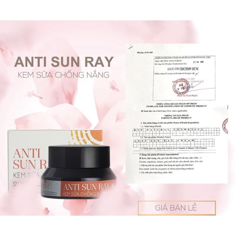 Kem chống nắng Anti Sun Ray ❤️FREESHIP❤️ Chống nắng , dưỡng da và bảo vệ da mặt bởi các tác nhân gây hại | BigBuy360 - bigbuy360.vn