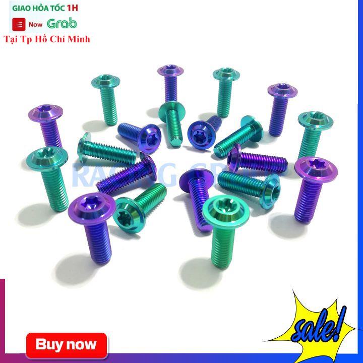 Ốc Gr5 Siêu Cứng Màu Titan &amp; Lục Bảo Gắn Gác Chân (Giá 1 Con)