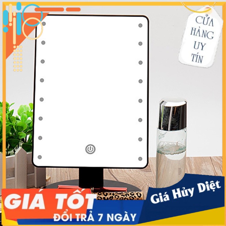 Gương đèn LED 16 bóng xoay 180 độ Cảm ứng Bật Tắt Siêu mịn, siêu nét [Trang Điểm Cao Cấp ]