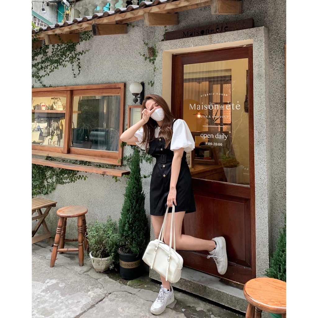 [Mã 253FASHIONSALE giảm 12% đơn 99K] Set jump cúc dọc kèm sơ mi trắng có đai J27 SUSTORE