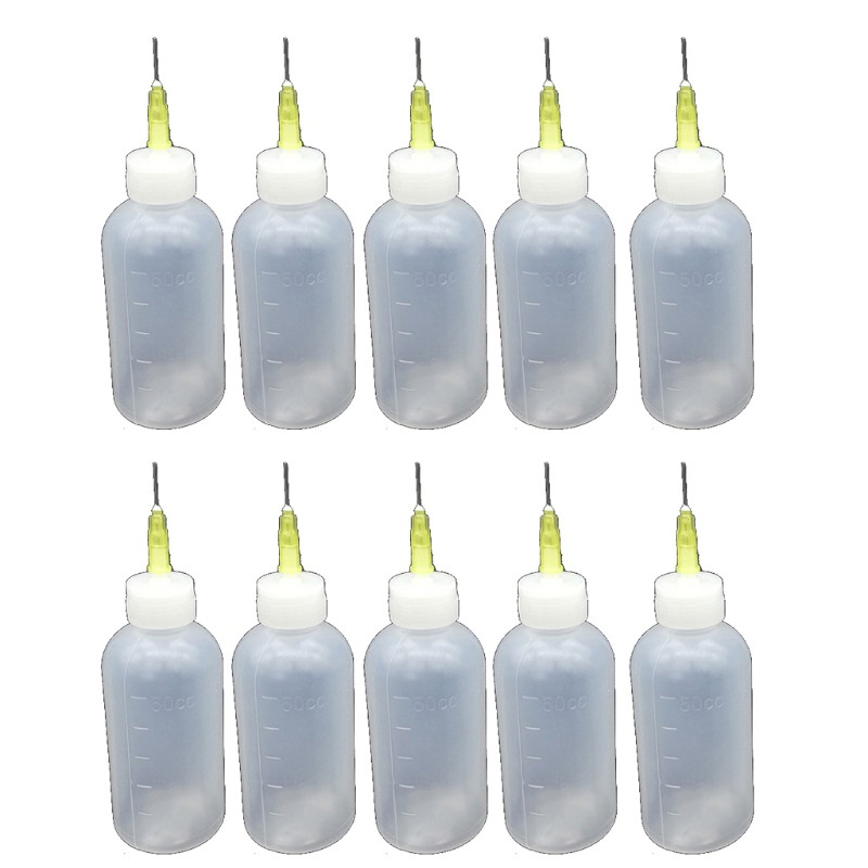 Set 10 chai nhựa trong suốt đầu kim tiêm làm đồ thủ công