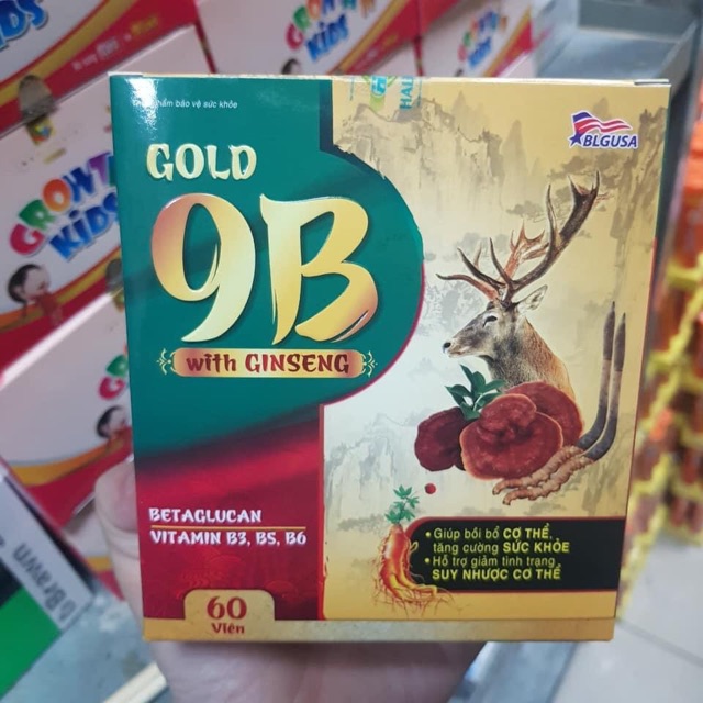 Viên tăng lực nhân sâm Gold 9B With Ginseng Giúp bồi bổ cơ thể, ăn ngủ ngon, cho người suy nhược, sau bệnh