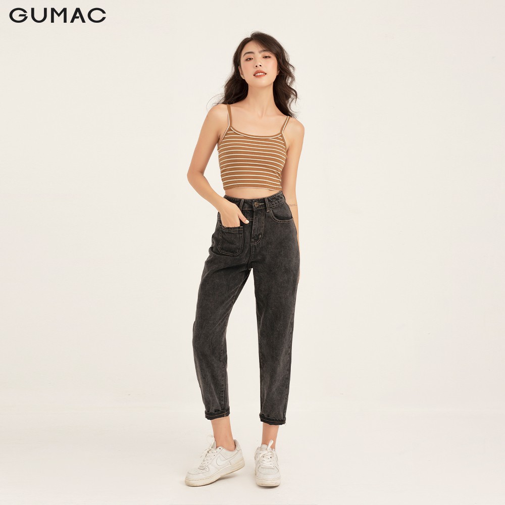 Áo croptop nữ 2 dây GUMAC màu nâu, đủ size, phong cách năng động, trẻ trung AT | BigBuy360 - bigbuy360.vn