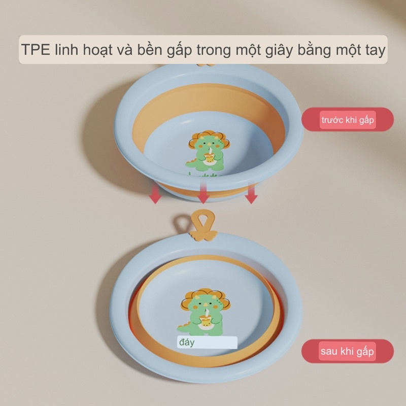 Chậu rửa mặt gấp gọn treo tường cho bé