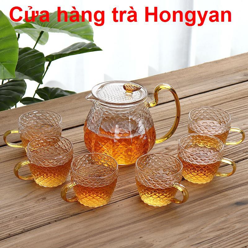Vần cổBộ ấm trà thủy tinh búa Nhật Bản kèm khả năng chịu nhiệt độ cao cộng với Kung Fu văn phòng cấp cho khay gia đ1
