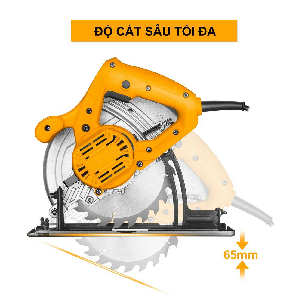Máy cưa đĩa tròn cầm tay INGCO CS18538 1400W 4800RPM 185x20mm tặng kèm lưỡi cưa đi kèm đường kính 185mm