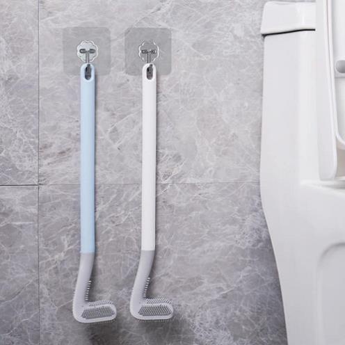 Chổi cọ toilet bồn cầu silion thông minh hình chữ L tặng kèm móc dán ( tuyển khách sỉ)