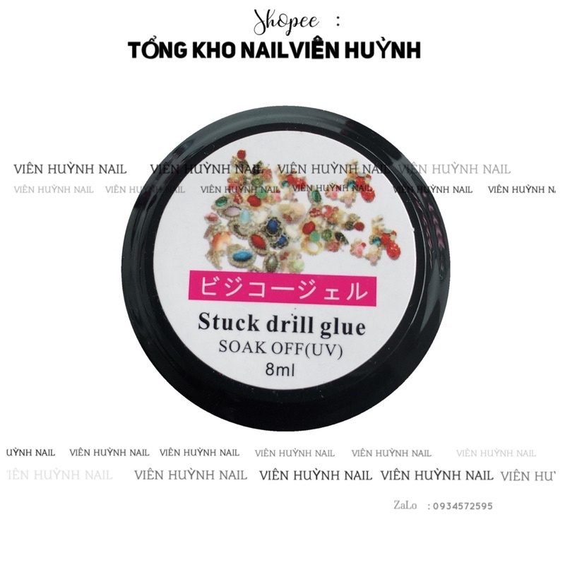 Gel đính đá nail , gel gắn charm , đính phụ kiện làm móng siêu chắc 8ml