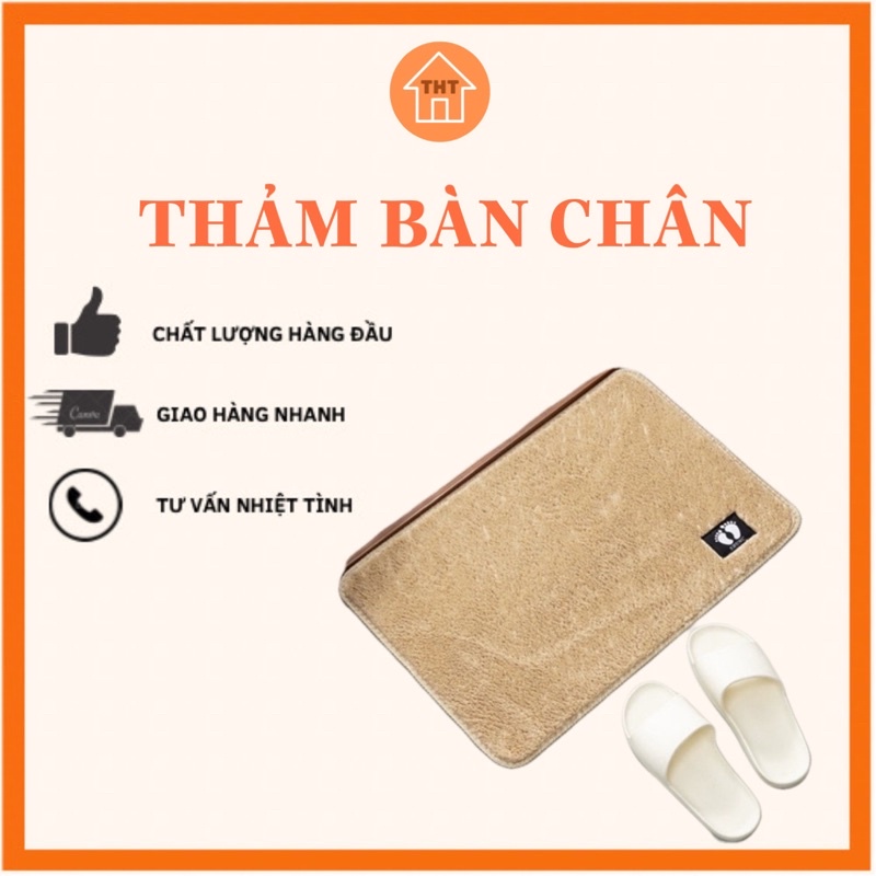 Thảm Lau Chân In Hình Bàn Chân Cao Cấp Chống Trơn Trượt 40x60cm