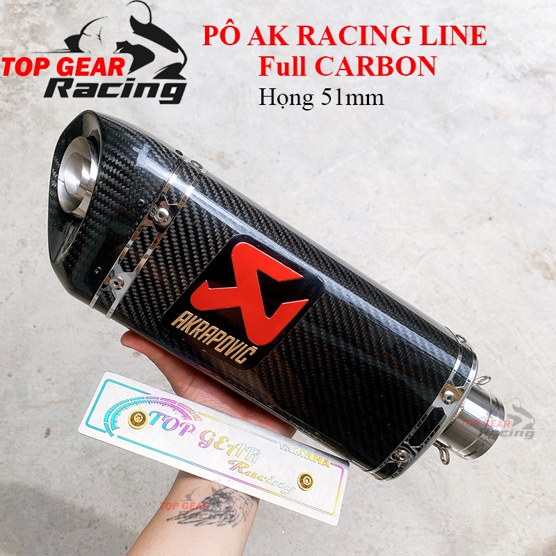 Pô Akrapovic Racing Line Full Carbon Họng 51mm