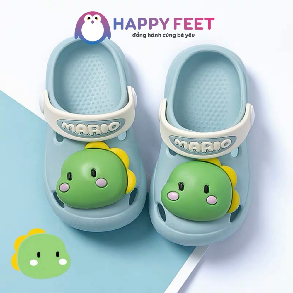 Dép cho bé trai bé gái, sục Cheerfull Mario siêu nhẹ chống trơn chính hãng -Happy Feet- no0189