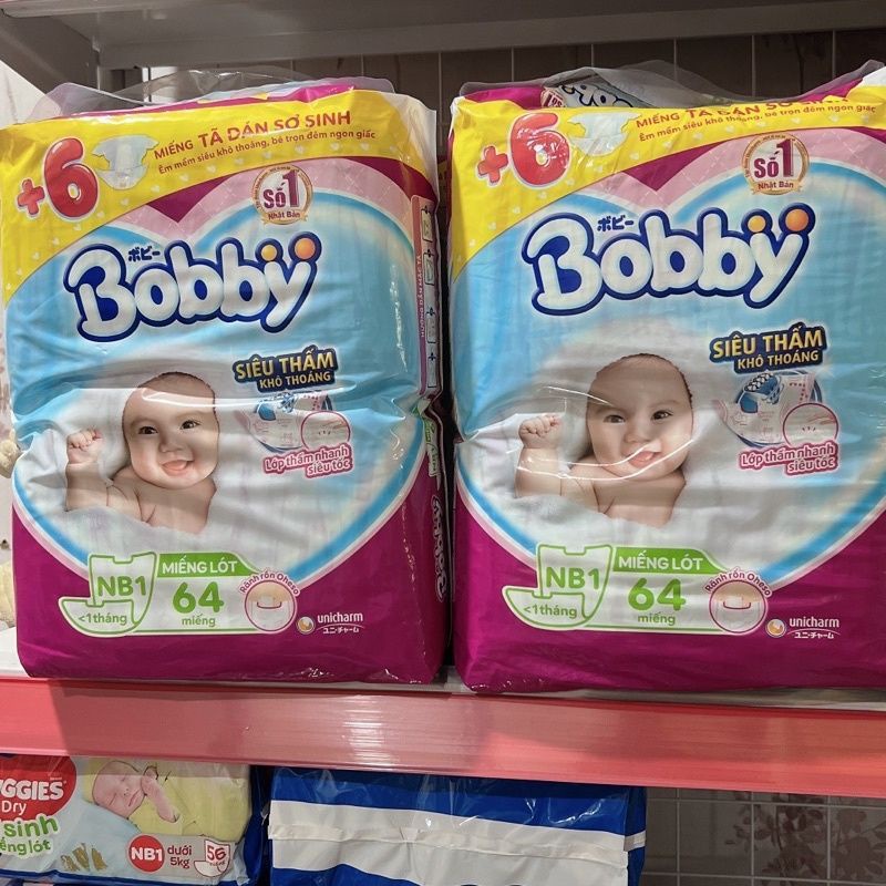 Miếng lót sơ sinh Bobby newborn 1 64 miếng dùng cho trẻ sơ sinh
