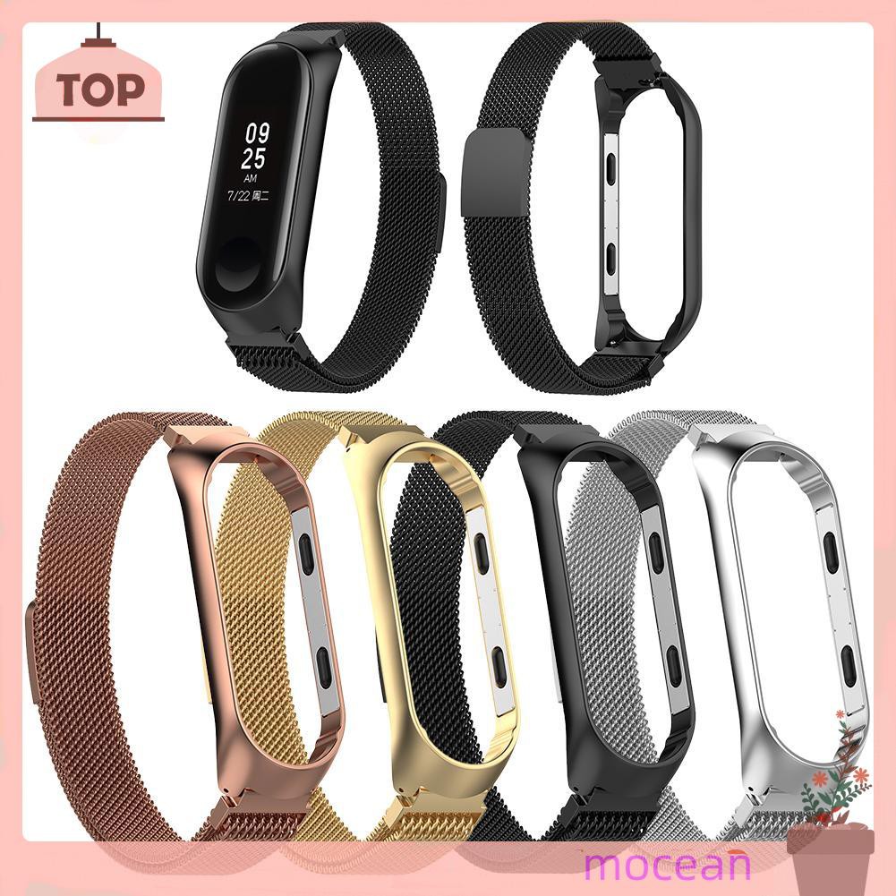 Dây Đeo Inox Milanese Kèm Khung Cho Đồng Hồ Thông Minh Xiaomi Miband 3 4 S