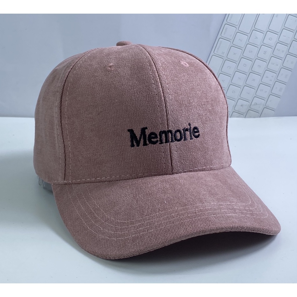 Mũ kết lưỡi trai vải nhung ❤️ Thêu chữ hàn quốc unisex thời trang