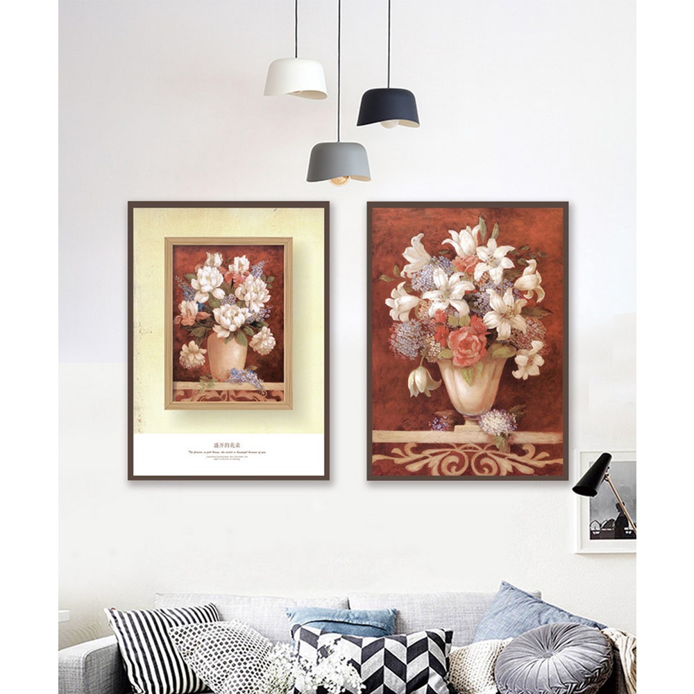 In hình ép gỗ Laminate TRANH HOA LÁ - Mẫu 13 (2 HCN 2x30x40, 2x40x60). In ảnh theo yêu cầu