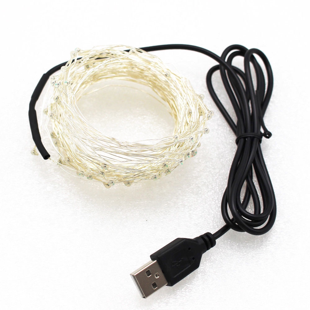 Dây Đèn Led Ánh Sáng Bạc 1M 5M 10M Trang Trí Không Thấm Nước