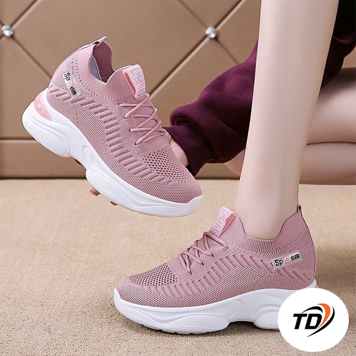 Giày Thể Thao Nữ Vải Cổ Chun Độn Đế SPEM TD 131