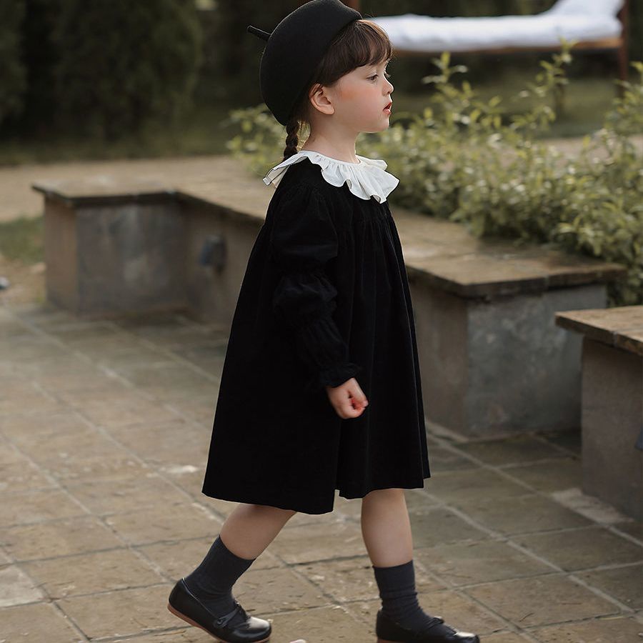 Đầm Công Chúa Cổ Búp Bê Phong Cách Phương Tây Thời Trang Mùa Thu Mới Cho Bé Gái