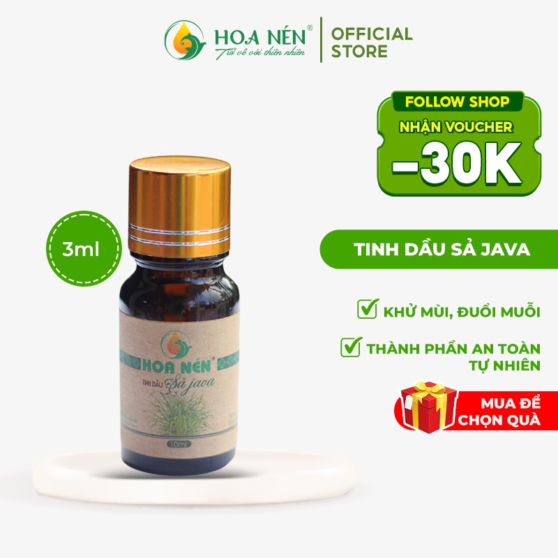 TINH DẦU SẢ JAVA 3ML - HOA NÉN - KHỬ MÙI, ĐUỔI MUỖI