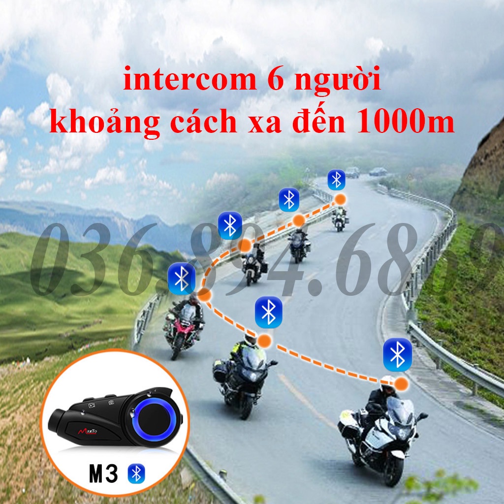 Tai nghe gắn mũ bảo hiểm kiêm camera hành trình đa năng Maxto M3/M3S