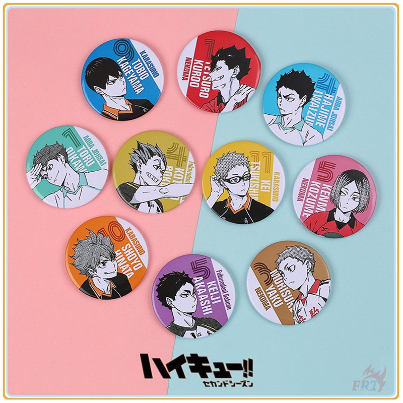 ◑ Áo Thun In Hình Anime Haikyuu ◐ 1 Ghim Cài Trang Trí Ba Lô 58MM