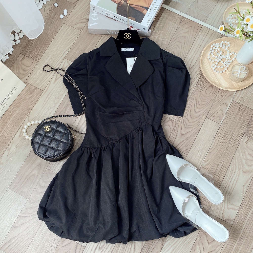 VÁY THÔ CỔ VEST KHOÁ SƯỜN