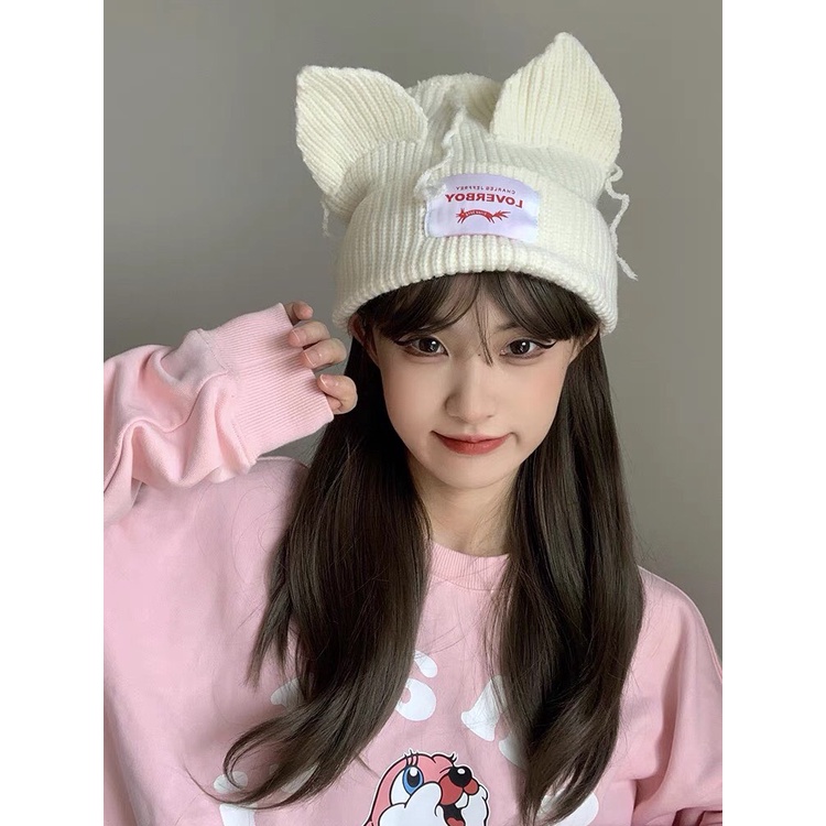 Mũ len nữ TUMIE nón beanie dệt kim tai thỏ phong cách hàn quốc dành cho nữ ML003