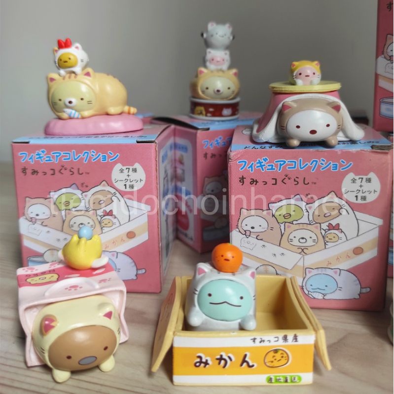 Mô hình Blindbox Sumikko mèo trang trí bàn học đáng yêu