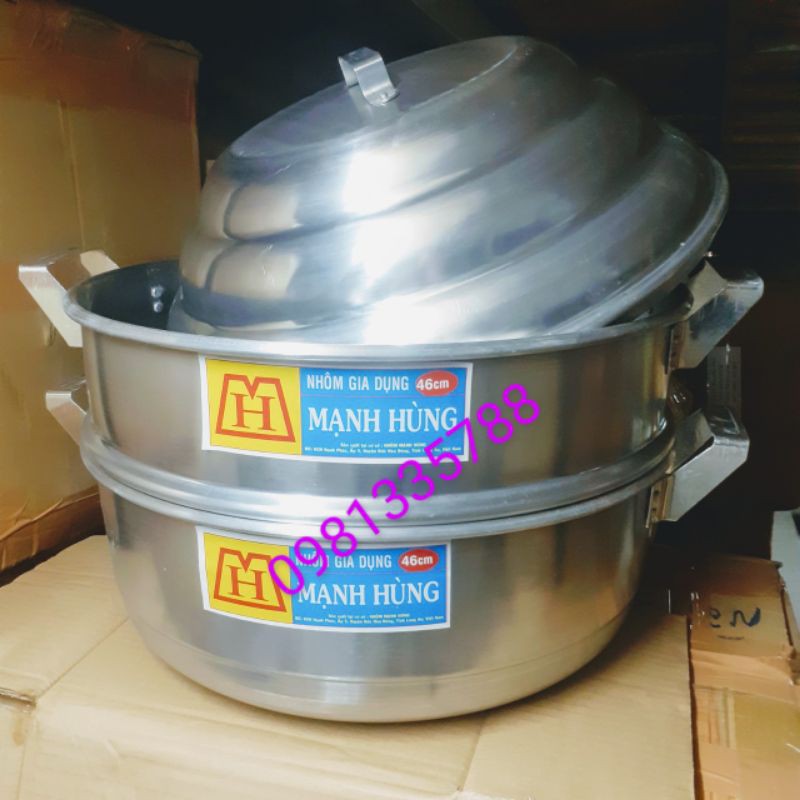 Bộ xửng hấp size 50 Nhôm Mạnh Hùng chuyên hấp bánh bao, xôi, hải sản và thực phẩm