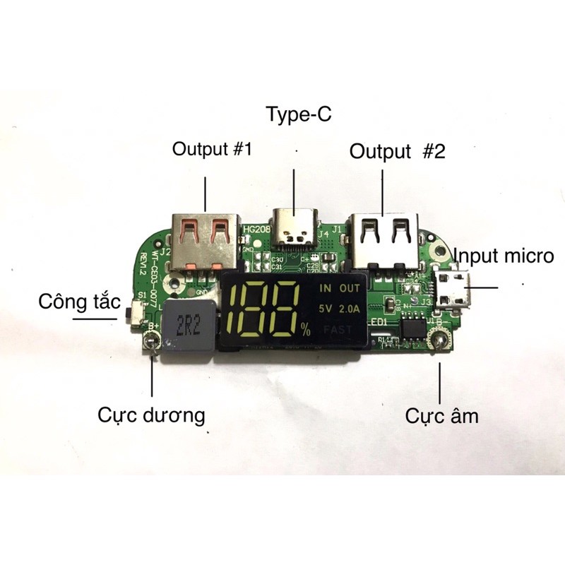 ✔️Mạch Sạc QC3.0/PD 18W Xịn Sò ✔️ Led + Chip sạc smart SW6106 3 cổng out 5v/9v/12v-3A/2A/1.5A