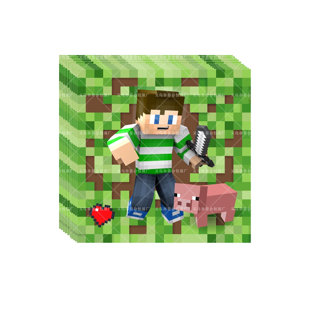 Bộ Dụng Cụ Trang Trí Bánh Kem Sinh Nhật Họa Tiết minecraft yt1 ty1