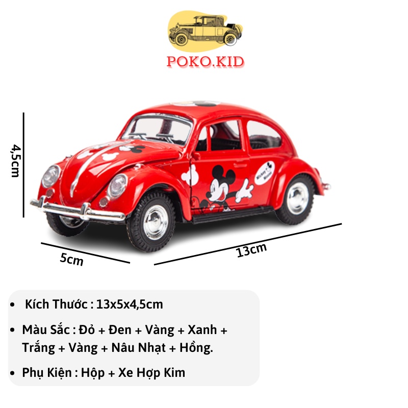 Đồ Chơi Ô tô Mô Hình Kim Loại Cổ Điển Nhân Vật Hoạt Hình Dễ Thương Tỷ Lệ 1:32 Siêu Rẻ POKO KID