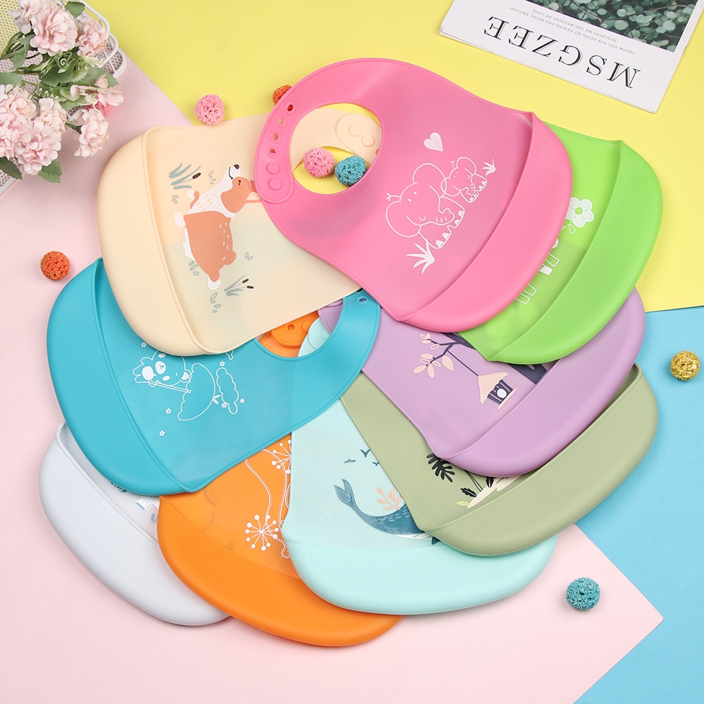 Yếm ăn chống thấm nước bằng silicon cho bé