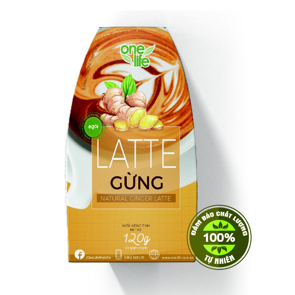 [Free ship & Quà tặng thiên nhiên] Bột hòa tan uống liền gừng sữa Latte gừng OneLife - Thực phẩm thiên nhiên