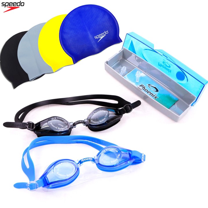 Mũ Bơi Speedo, kính bơi hàn Quốc Phoenix 203 chống thấm nước