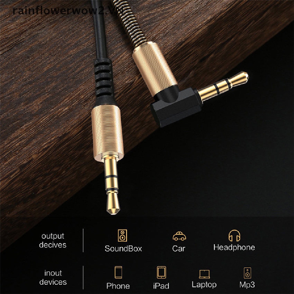 Dây Cáp Âm Thanh Nối Đầu Cắm 3.5mm Chữ L Chuyên Dụng Cho Xe Hơi